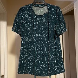 Women’s Green with White Polka-dots Blouse - size S